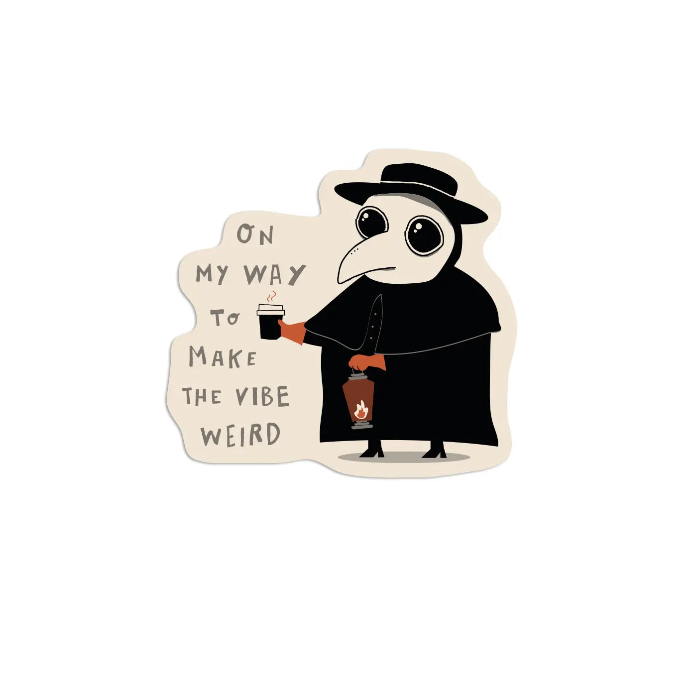 Weird Vibe Plague Doctor Vinyl Sticker