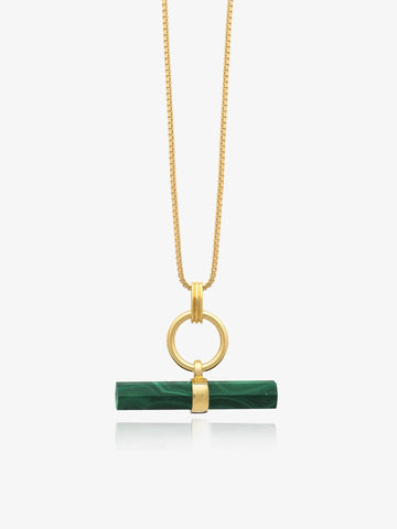 Protection T-Bar Malachite Necklace