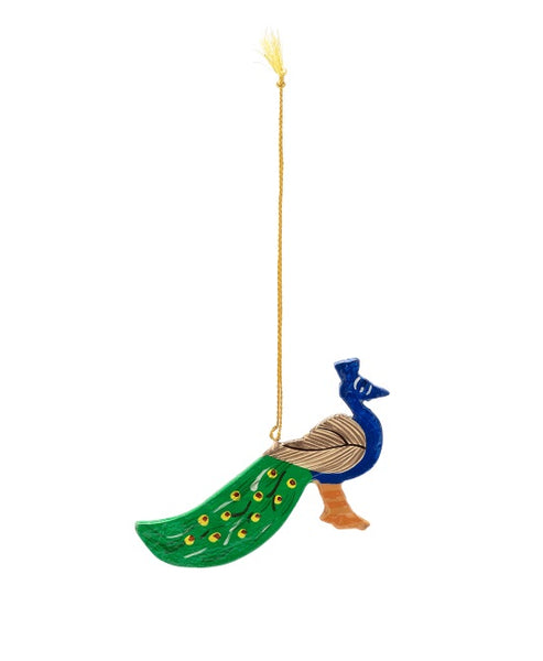 Peacock Christmas Decoration Hand Painted