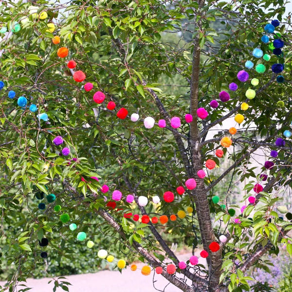 Rainbow Pom Pom Garland
