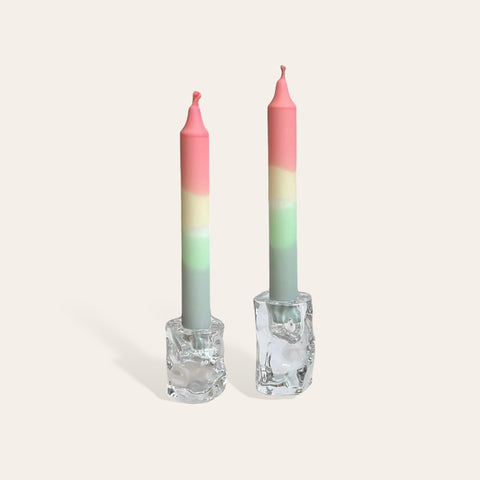 Pastel Rainbow Candle Pair