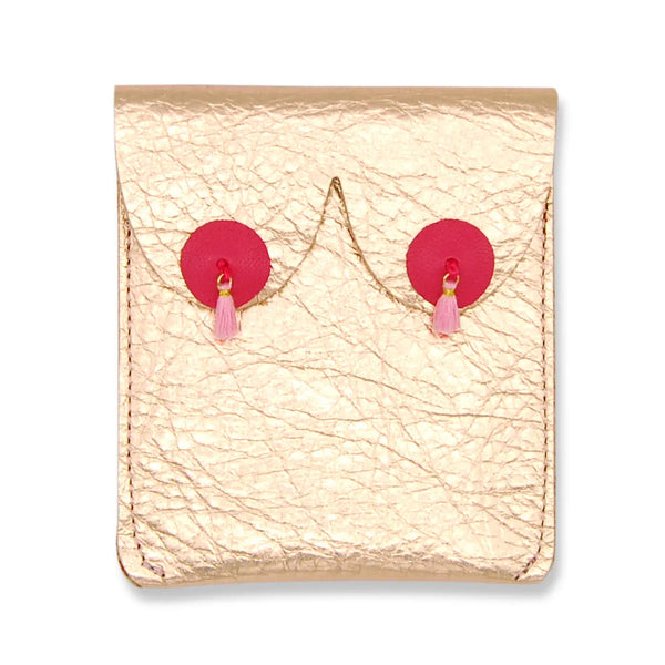 Leather Boob Purse with Nipple Tassles