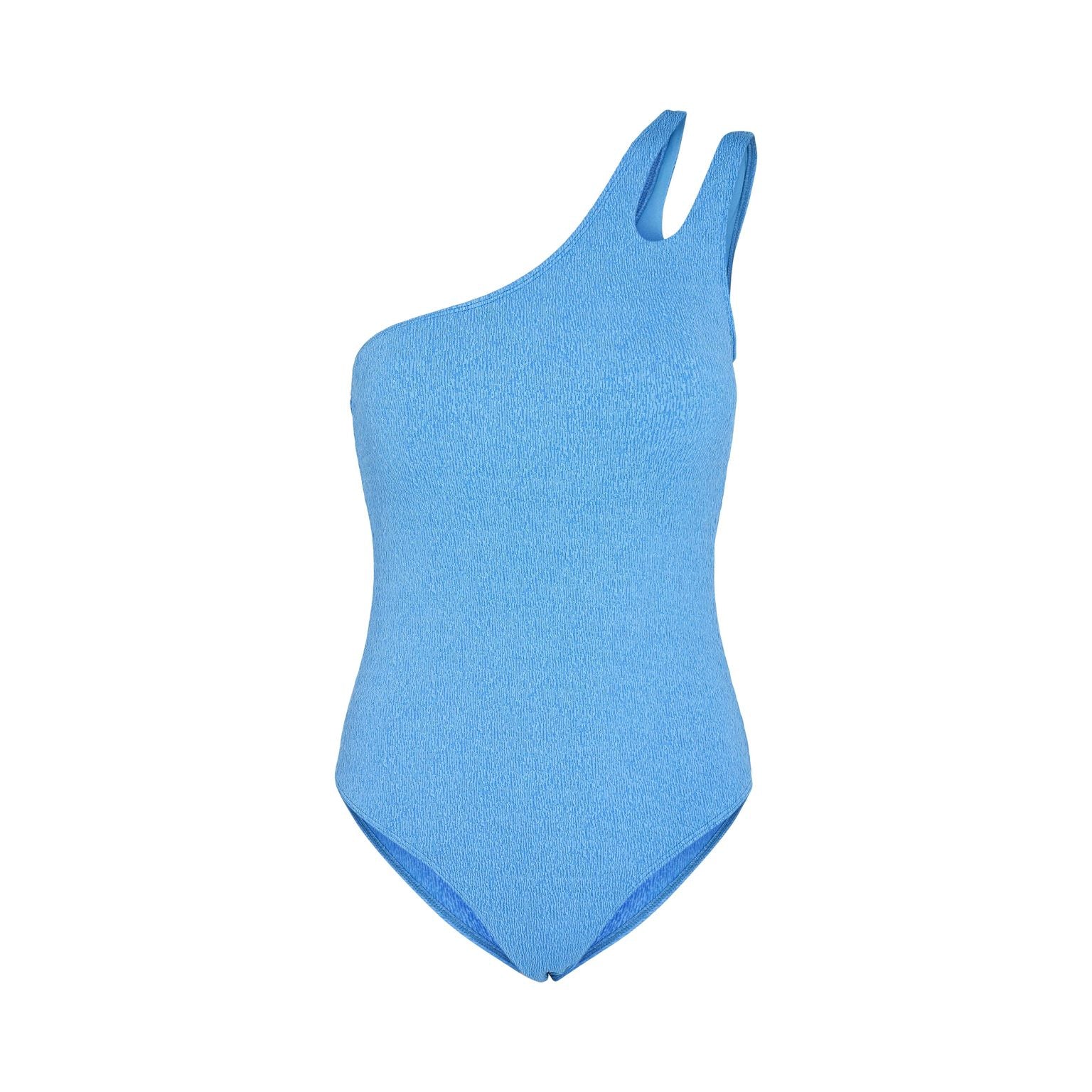 One Shoulder Blue Swimsuit