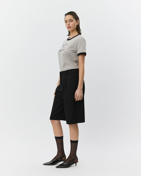 Maggie Dark Grey Contrast Trim T-Shirt