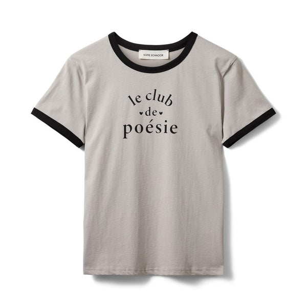 Maggie Dark Grey Contrast Trim T-Shirt