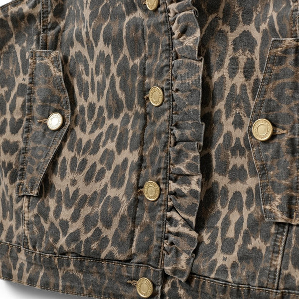 Farah Leopard Print Frill Sleeve Vest