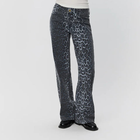 Sienna Blue Leopard Print Trousers