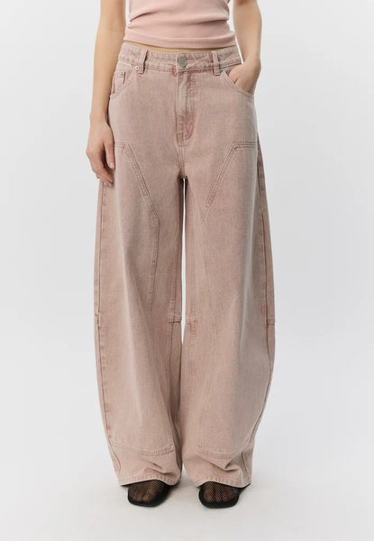Sonja Barrel Shaped Jeans Faded Rose Denim