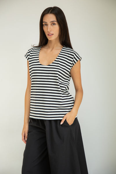 Mazu wide culotte Trousers in black from Beaumont Organic