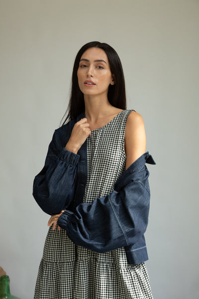 Tierra-Leigh dark denim blue overshirt from Beaumont Organic 