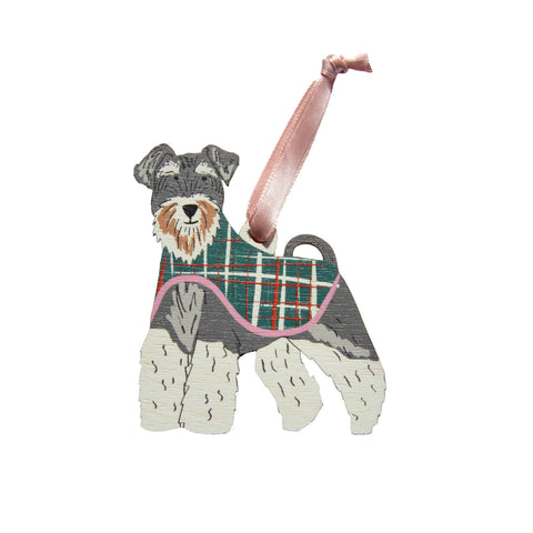 Laura Barnes Schnauzer Dog Christmas Decoration