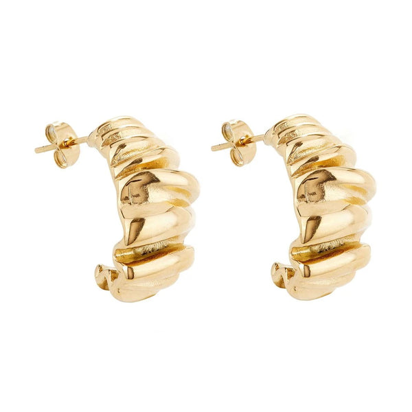 Scrunched Gold Earrings