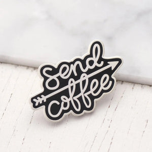 Send Coffee Enamel Pin