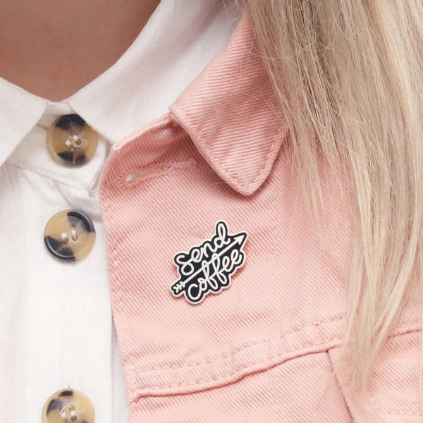 Send Coffee Enamel Pin