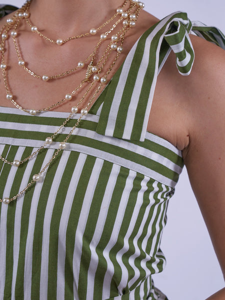 Olive Stripe Shelly Beach Dress