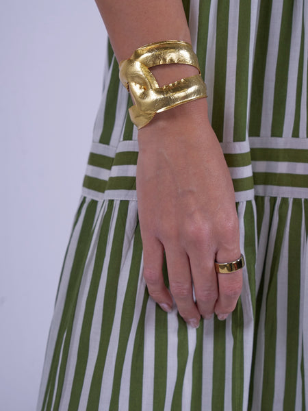 Olive Stripe Shelly Beach Dress