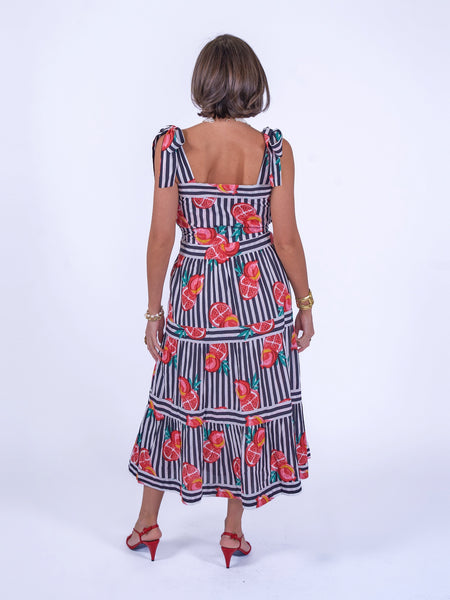 Pomegranate Stripe Shelly Beach Dress