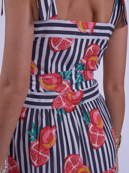 Pomegranate Stripe Shelly Beach Dress