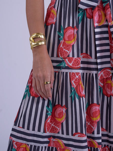 Pomegranate Stripe Shelly Beach Dress