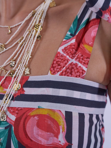 Pomegranate Stripe Shelly Beach Dress