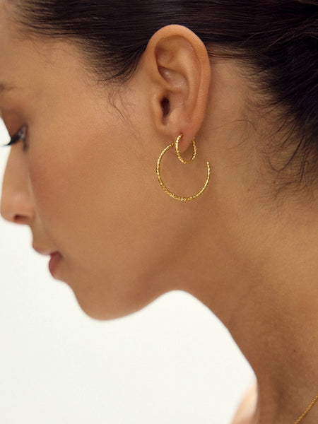 Rachel Jackson Shimmering Sun Huggie Hoop Earrings