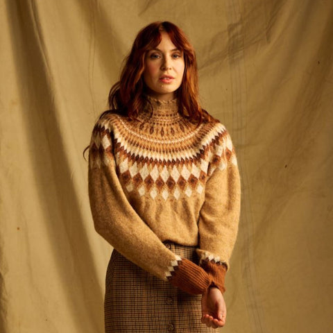 Tana Spice Argyle Ski Sweater