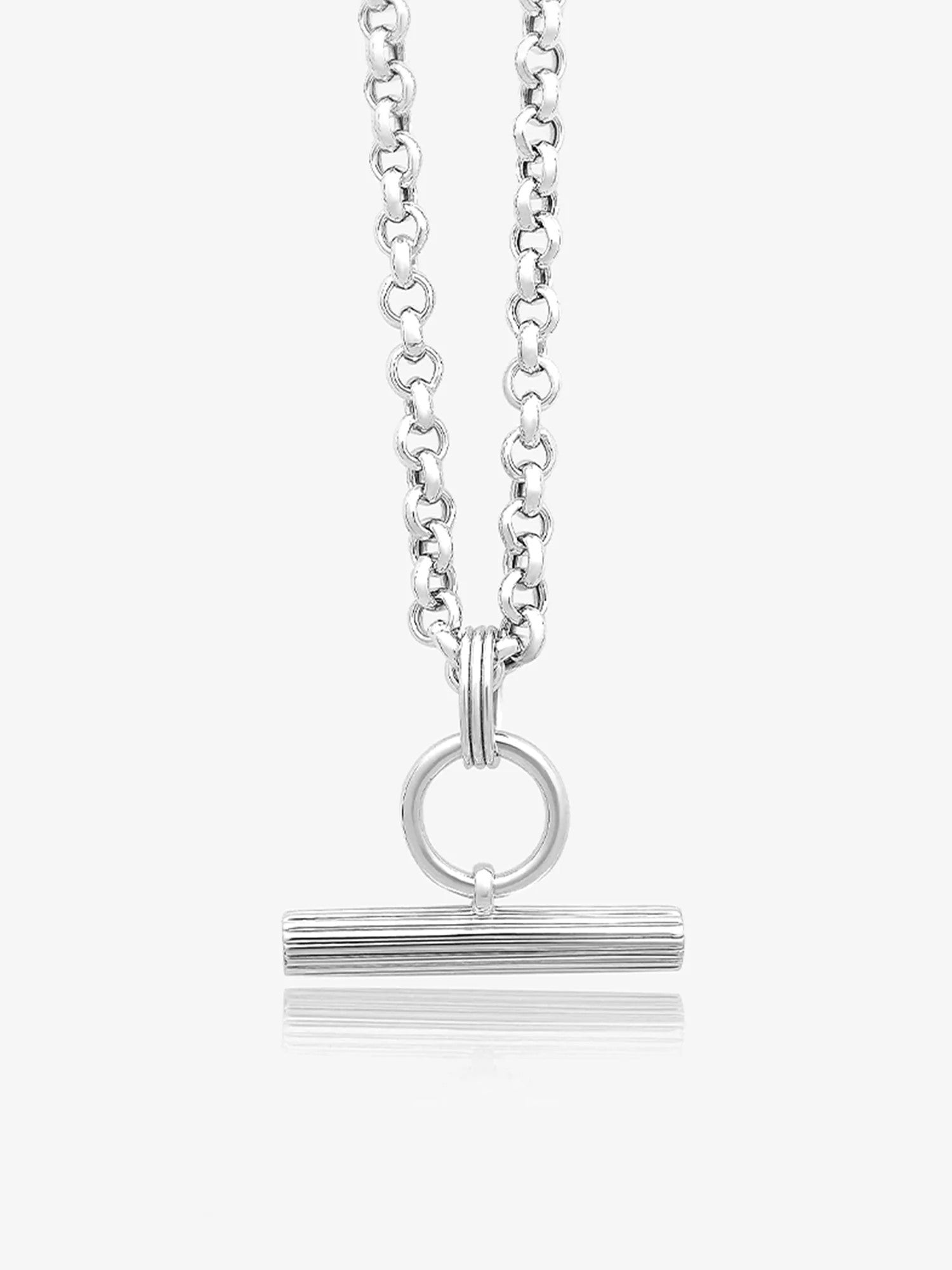 Rachel Jackson Silver Chunky T-Bar Necklace