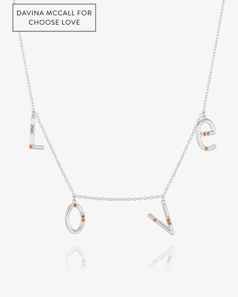 Silver Choose Love LOVE Necklace Davina McCall x Rachel Jackson