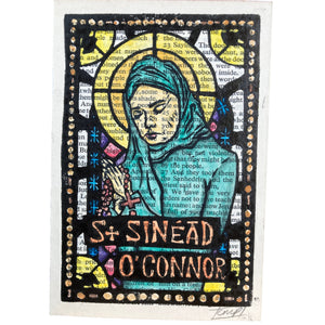 Charlee M Piper Sinead O'Connor lino print