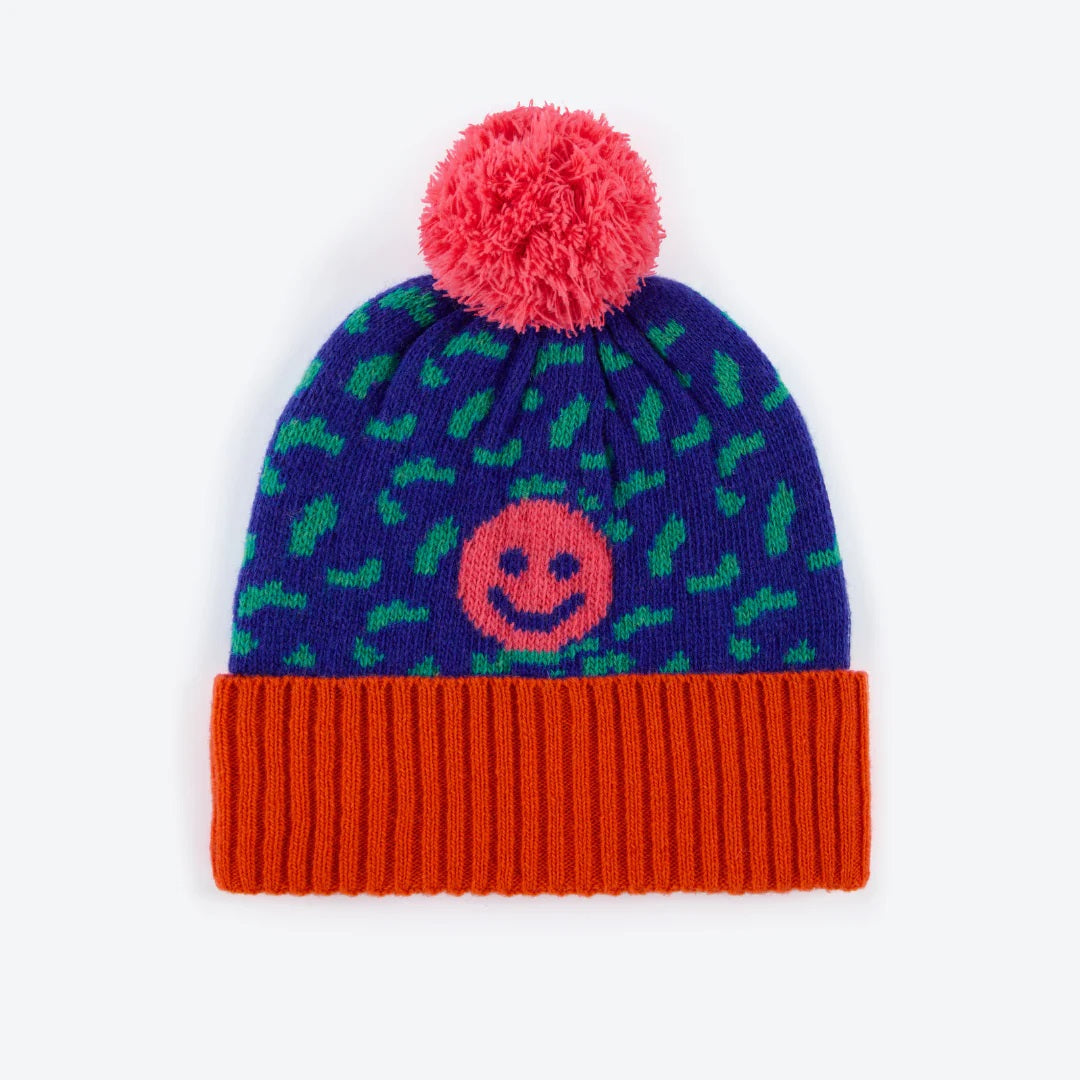 Smiley Wool Bobble Hat
