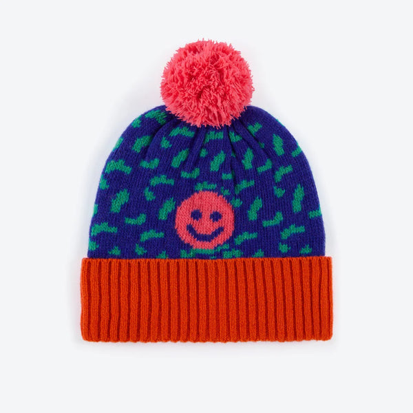 Smiley Wool Bobble Hat