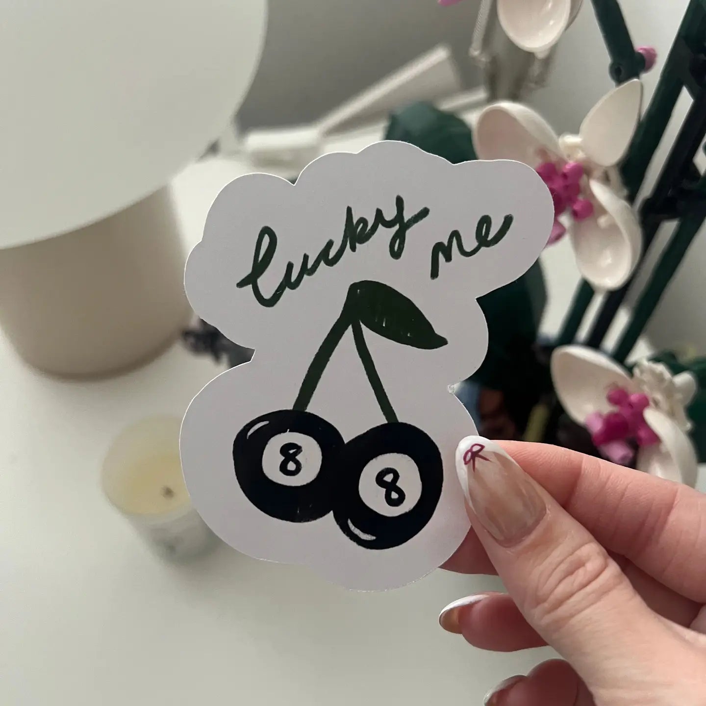 Lucky Me Cherry 8 Balls Sticker