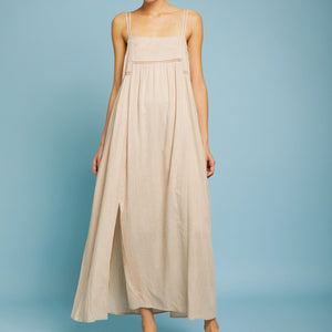 Long Cream Strap Dress