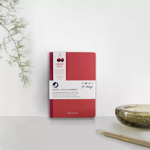 Cherry Husk A6 SUCSEED Recycled Paper Notebook