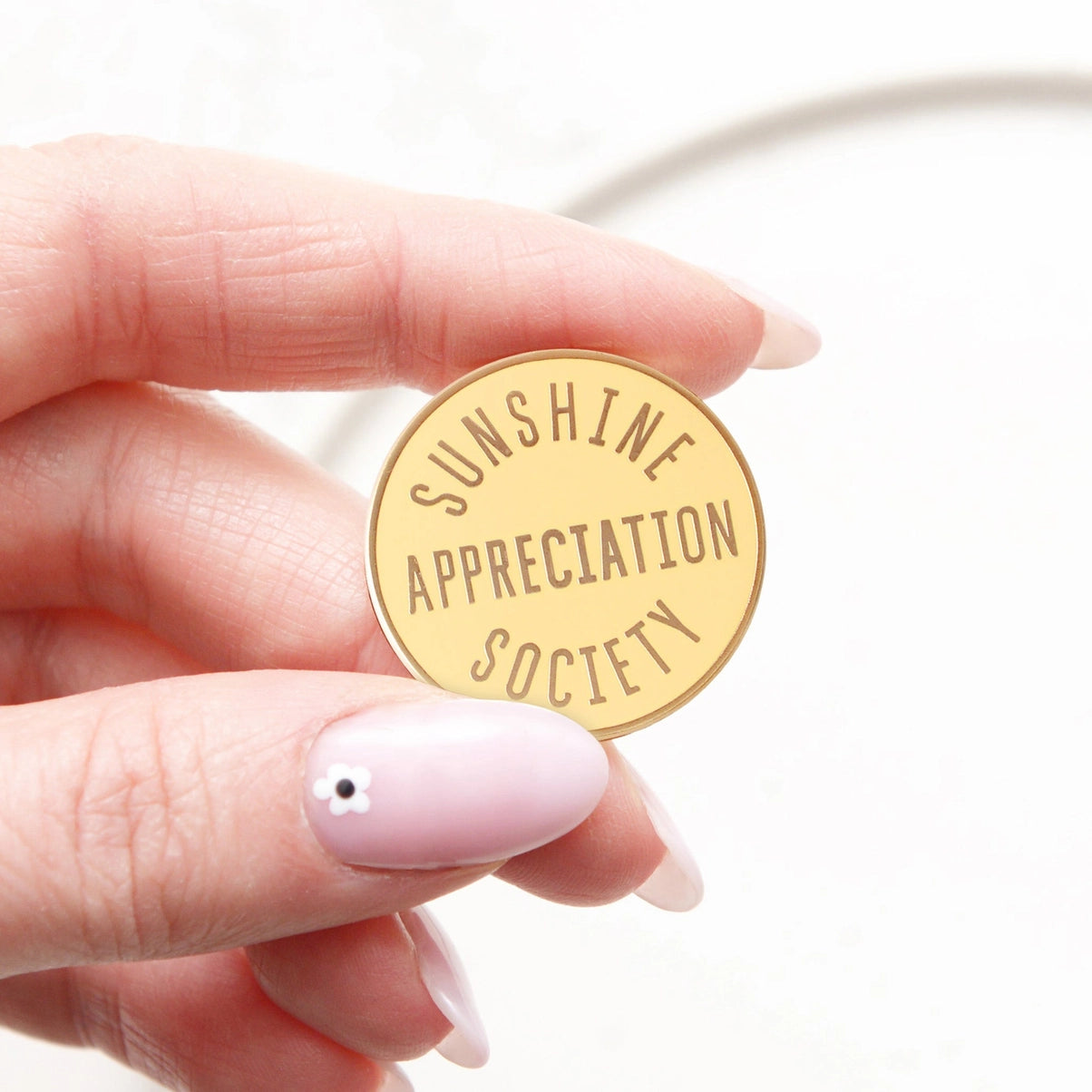 Sunshine Appreciation Society enamel pin from Alphabet Bags
