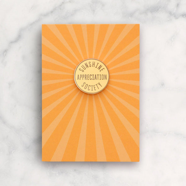 Sunshine Appreciation Society enamel pin from Alphabet Bags