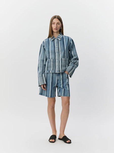 Taza Striped Denim Jacket