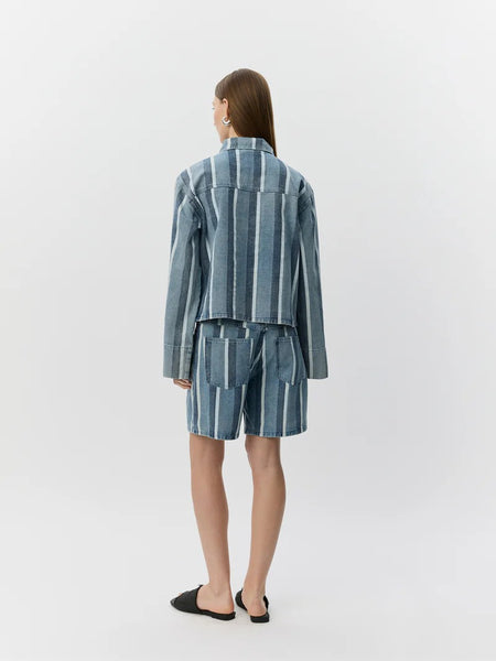 Taza Striped Denim Jacket