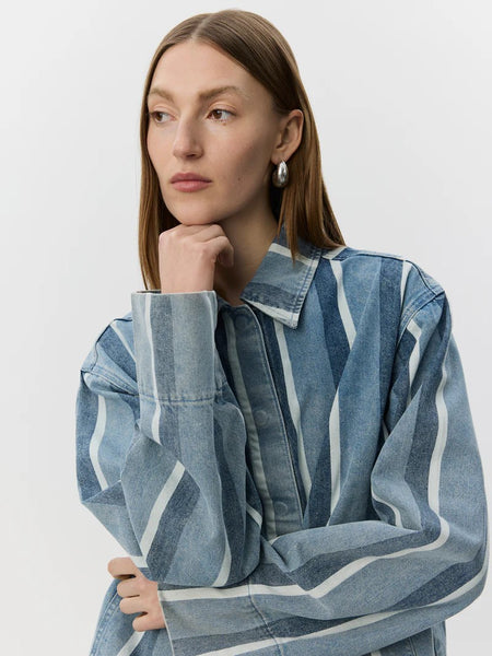 Taza Striped Denim Jacket