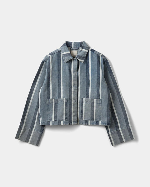 Taza Striped Denim Jacket
