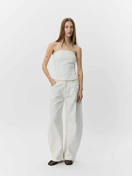 Tomar Barrel Shape Off-White Jeans