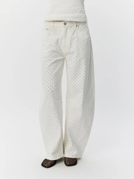 Tomar Barrel Shape Off-White Jeans