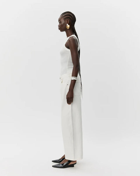 Tomar Barrel Shape Off-White Jeans