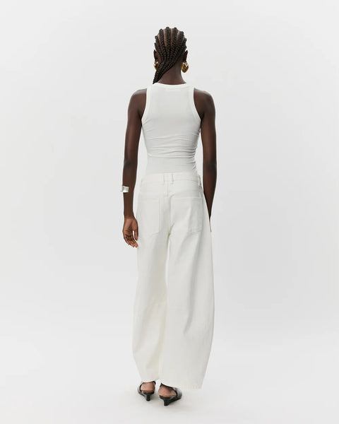 Tomar Barrel Shape Off-White Jeans