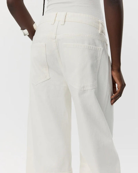 Tomar Barrel Shape Off-White Jeans