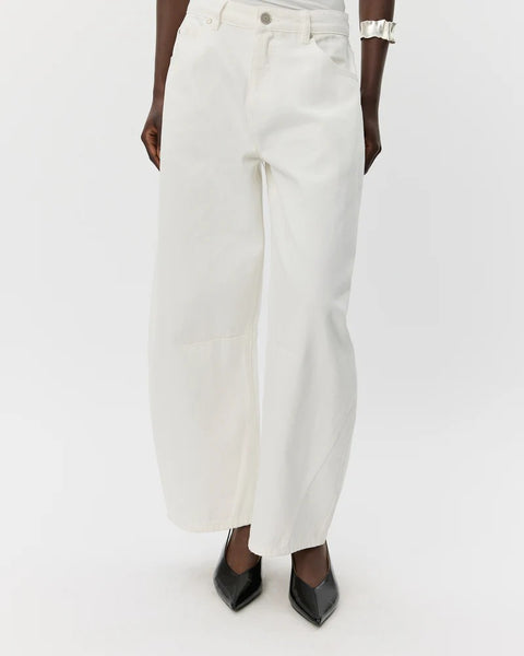 Tomar Barrel Shape Off-White Jeans