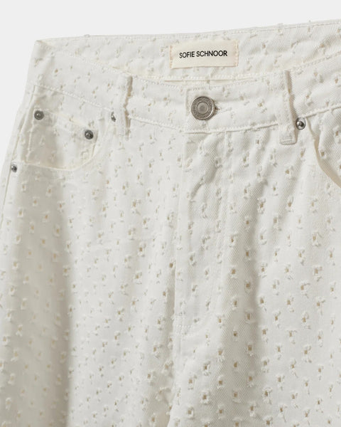 Tomar Barrel Shape Off-White Jeans