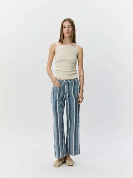 Toulouse Striped Cropped Jeans