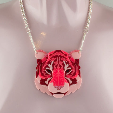 Tiger Head Necklace - Summer Crush