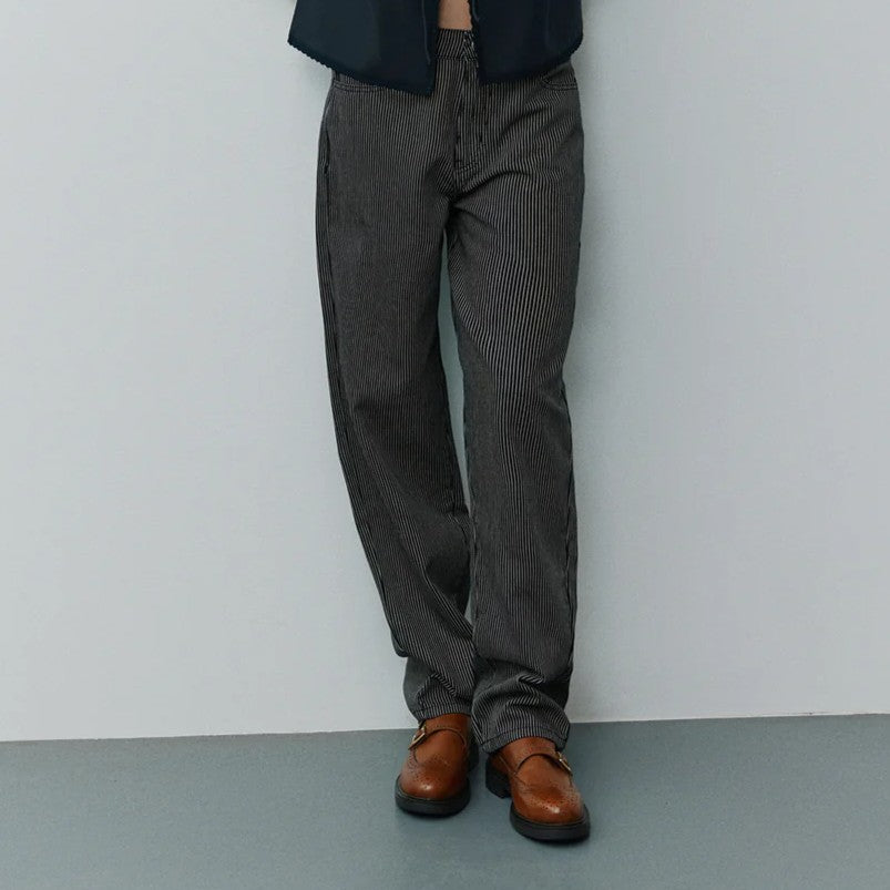 Tokyo Dark Grey Striped Jeans